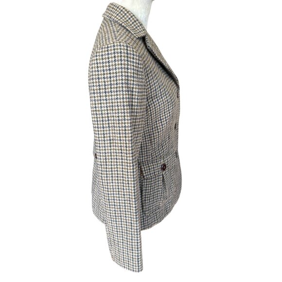 Talbots Petites 4P long sleeve collared houndstooth fully lined blazer jacket - Picture 3 of 9